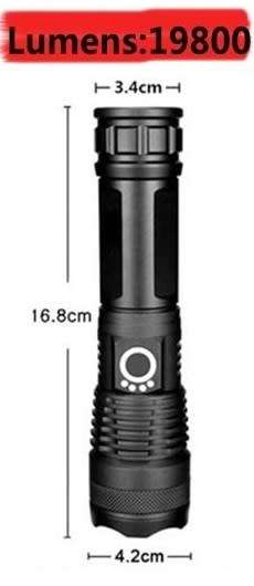 Torch - Rechargeable LED Flashlight - Multi-function Zoom Torch