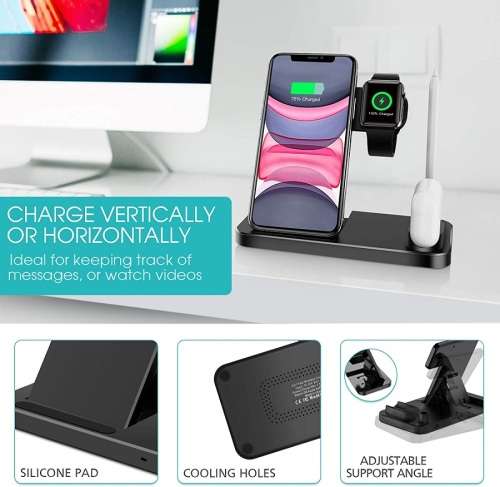 Charging Stand - Wireless 4-in-1 Charging Stand - Apple, Huawei & Samsung Charging Stand