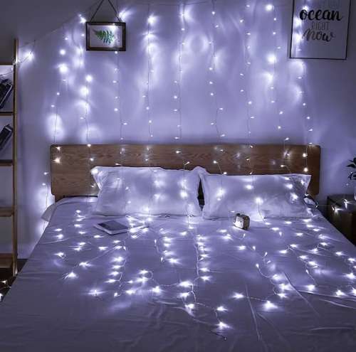 Fairy Curtain - 3m x 2m Fairy Curtain - White Fairy Curtain with 8 Light Modes