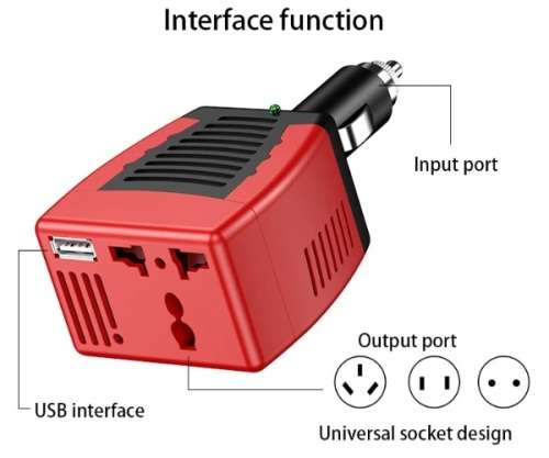 100W Inverter - DC to AC 12V 100W Car Power Inverter - 100W Car Lighter Socket Inverter