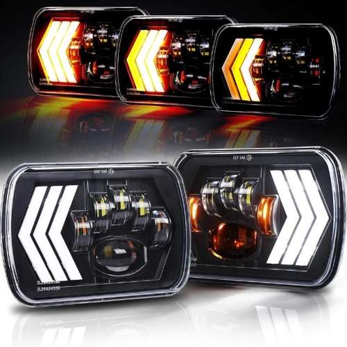 7x5" H4 LED Headlight Set - Universal 7x5" H4 LED Headlight Set - 7x5" 60W 4-in-1 LED Headlight Set