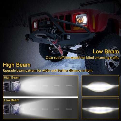7x5" H4 LED Headlight Set - Universal 7x5" H4 LED Headlight Set - 7x5" 60W 4-in-1 LED Headlight Set