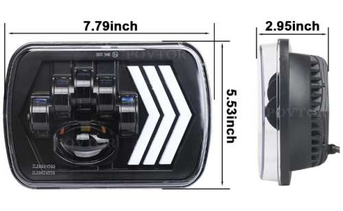 7x5" H4 LED Headlight Set - Universal 7x5" H4 LED Headlight Set - 7x5" 60W 4-in-1 LED Headlight Set