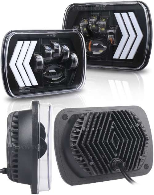 7x5" H4 LED Headlight Set - Universal 7x5" H4 LED Headlight Set - 7x5" 60W 4-in-1 LED Headlight Set