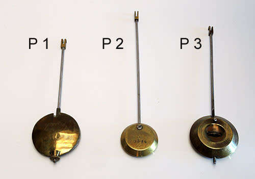 Clock movements, mechanical, French pendule type, lot of 3