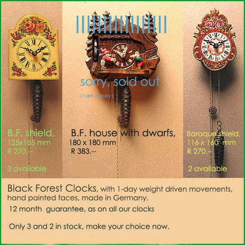 Black Forest miniature Children's clocks