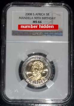 HIGH GRADE MANDELA BIRTHDAY 2008 MS66 R5 COIN NGC GRADED