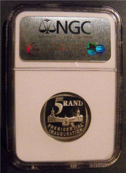*PROOF INAUGURATION ULTRA CAMEO* MANDELA INAUGURATION PF67 R5 COIN NGC GRADED