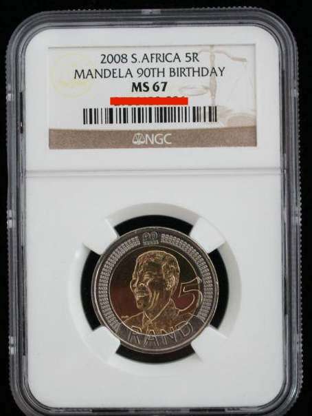 *VERY HIGH GRADE* MANDELA BIRTHDAY 2008 MS67 R5 COIN NGC GRADED