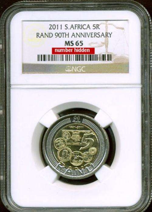 !! ONLY 530 !! SARB 90TH ANNIVERSARY SLABBED MS65 R5 COIN ***NGC GRADED MINT STATE 65 ***