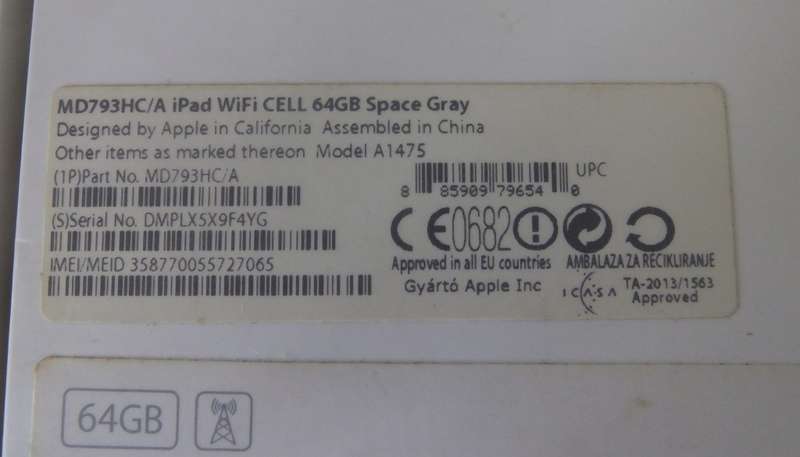Apple iPad Air 64GB WiFi + Cellular / LTE with Original Apple Box in EXCELLENT Like New Condition