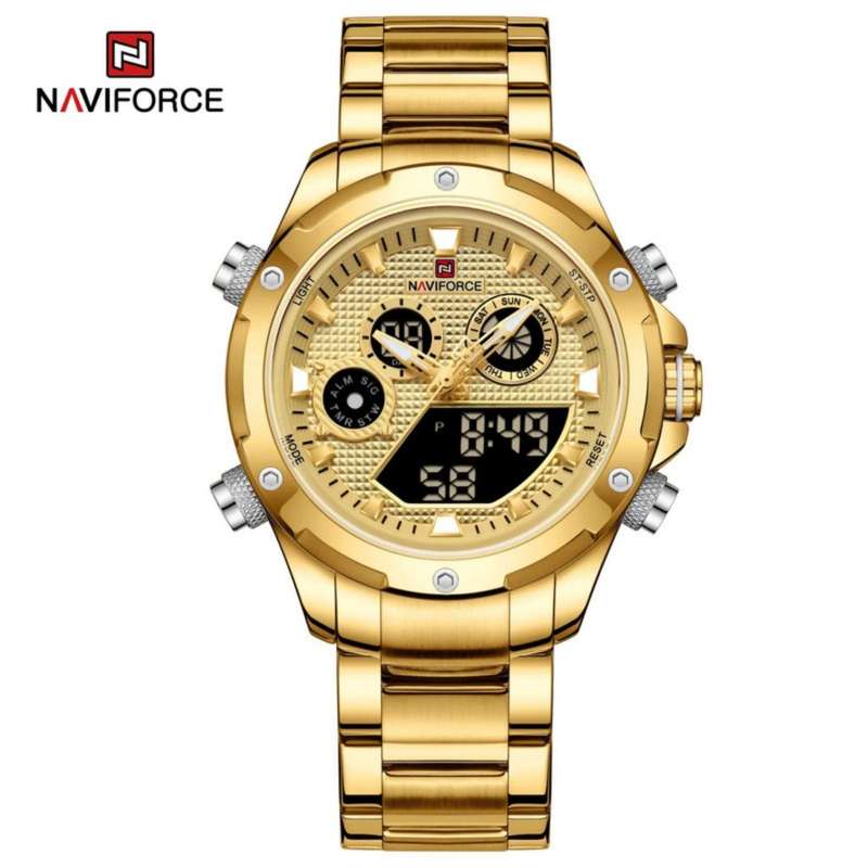 Naviforce 9217 Awakening Avant-Garde Sporty Power men`s Digital Stainless steel Wrist watch - GREEN