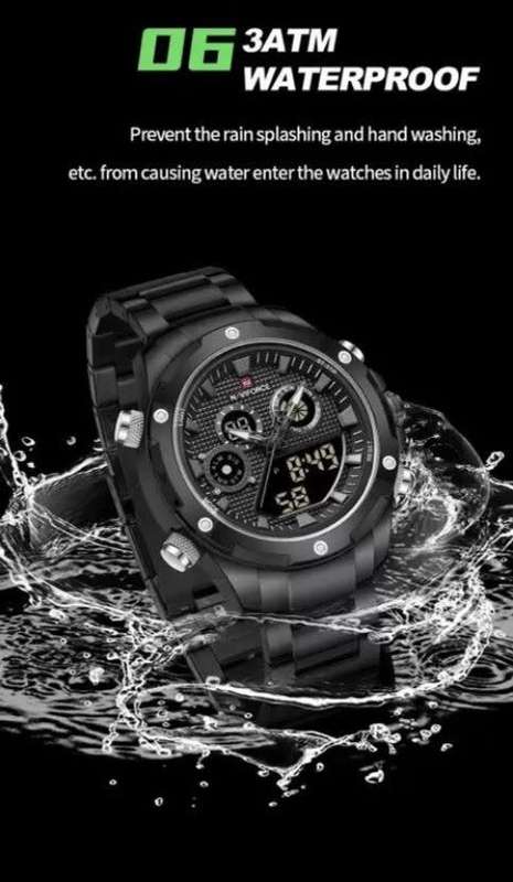 Naviforce 9217 Awakening Avant-Garde Sporty Power men`s Digital Stainless steel Wrist watch - GREEN
