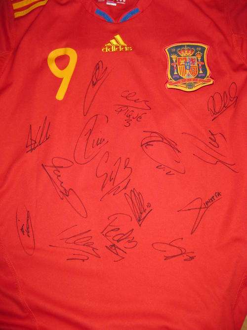 Spain Squad signed World Cup 2010 home shirt! Torres Villa ETC!