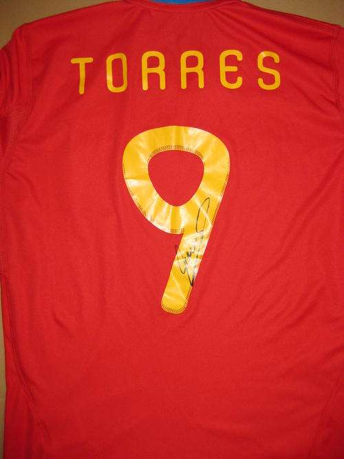 Fernando Torres signed World Cup 2010 Spain home shirt