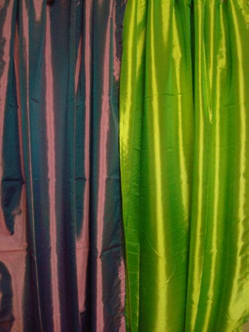 2X 150cm w x 220 l Plain Taffetta  Curtains any colour