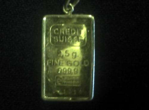 24k 2.5g Credit Suisse (999.9)3.1g incl.links. Fine gold made into Pendant