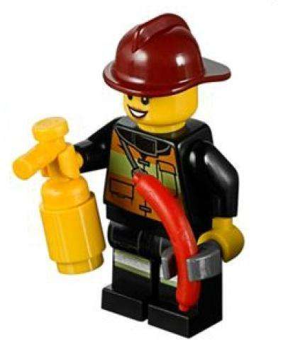 Lego Fire woman minifigure with accessories