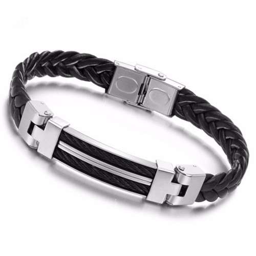 Exquizite Fashion Stainless Steel Leather Bracelets