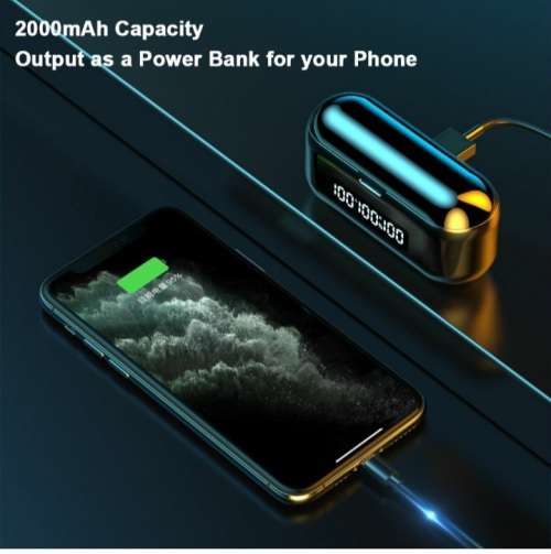 POWERFUL || TRUE WIRELESS EARBUDS PRO || FINGERPRINT TOUCH || CHARGING CASE WITH POWER BANK ||