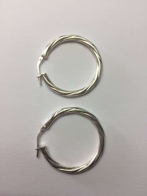 Sterling Silver 30mm Twisted Hoop Earring