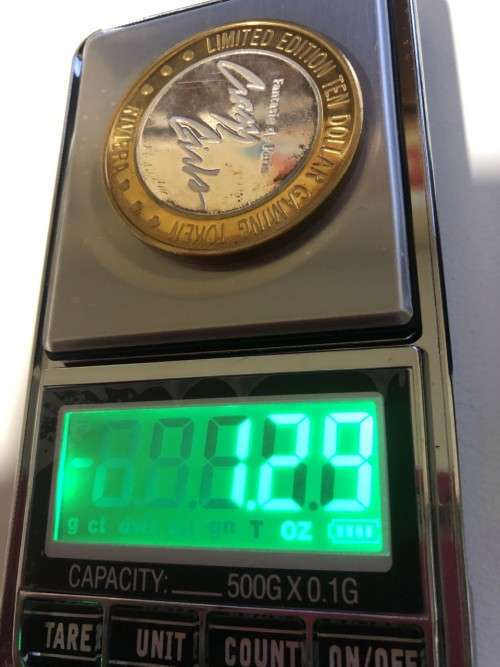 .999 Fine Silver - 1996 Riviera Casino Las Vegas NV $10 Silver Strike (1.29oz)
