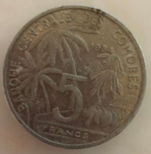 RARE! Comores 5 Francs World Fisheries Conference (1984)