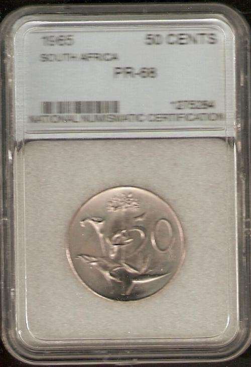 1965 50 Cent Afrikaans Graded PR68