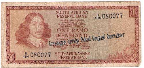 **R1 Bargain start** South Africa R1 Signed T De Jongh