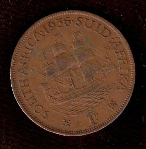 1936 Union of SA One penny