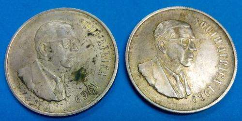 Silver 1969 One rands Afrikaans and English