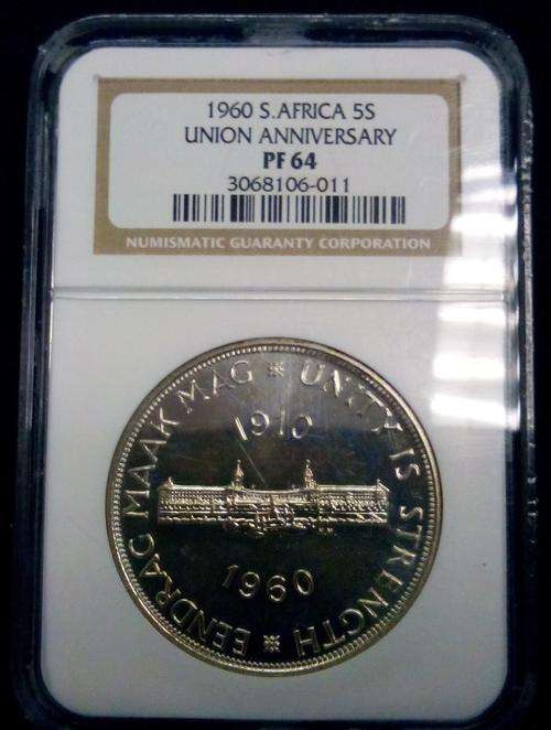 1960 Crown, 5 Shillings NGC PF64