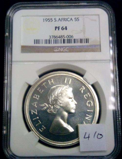 1955 Crown, 5 Shillings NGC PF64
