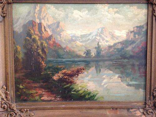 F.A. SCOTTY (XX)/Titta FASCIOTTI (1927-1993) landscape oil on board original painting south african