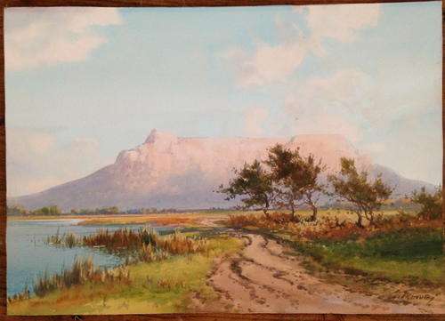 G Trevor Trevory cape original south african artist art watercolour gouache watercolor painting