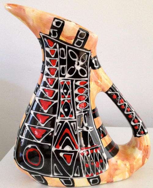 Drioli Italian mid century modern art pottery hand painted decanter studio pottery