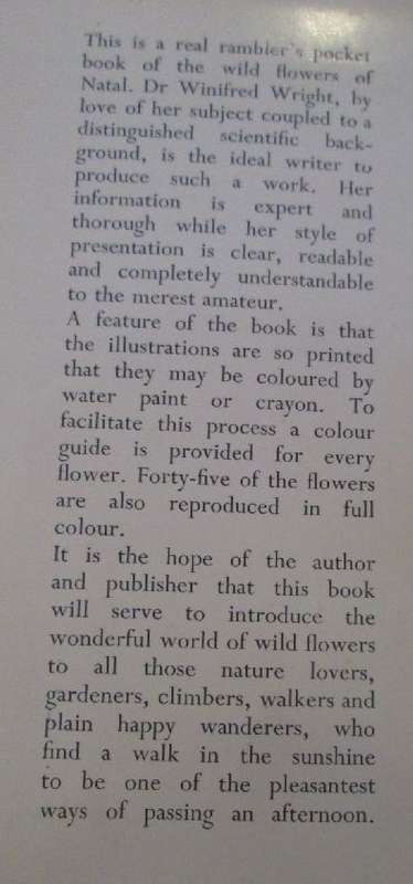 The Wild Flowers of Southern Africa - Natal - A Rambler's Pocket Guide Dr. Winifred G. Wright