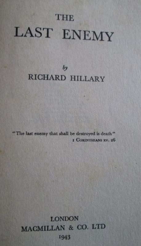 The Last Enemy - Richard Hilary