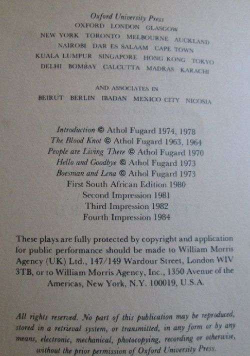 Boesman and Lena - Athol Fugard