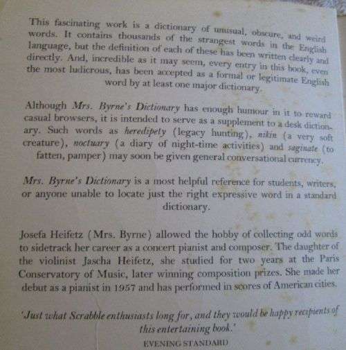 Mrs. Byrne's Dictionary of Unusual, Obscure and Preposterous Words