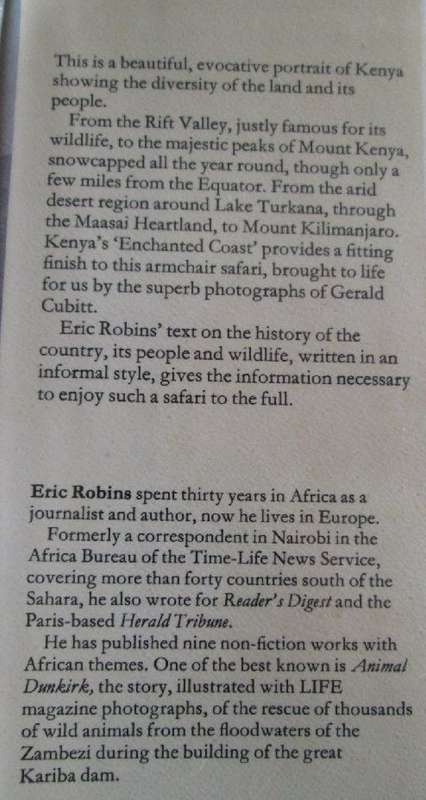The Book of Kenya - Photographs by Gerald Cubitt Text by Eric Robins