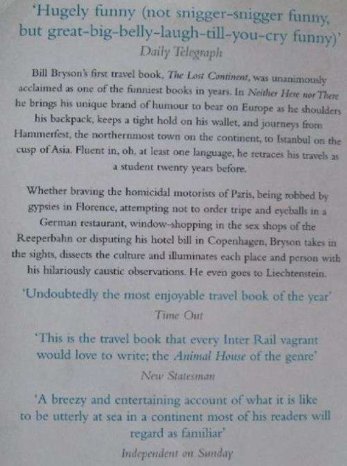 Neither here Nor there - Travels in Europe - Bill Bryson