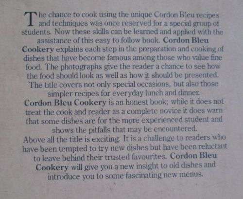 Cordon Bleu Cookery - Rosemary Hume & Murial Downes