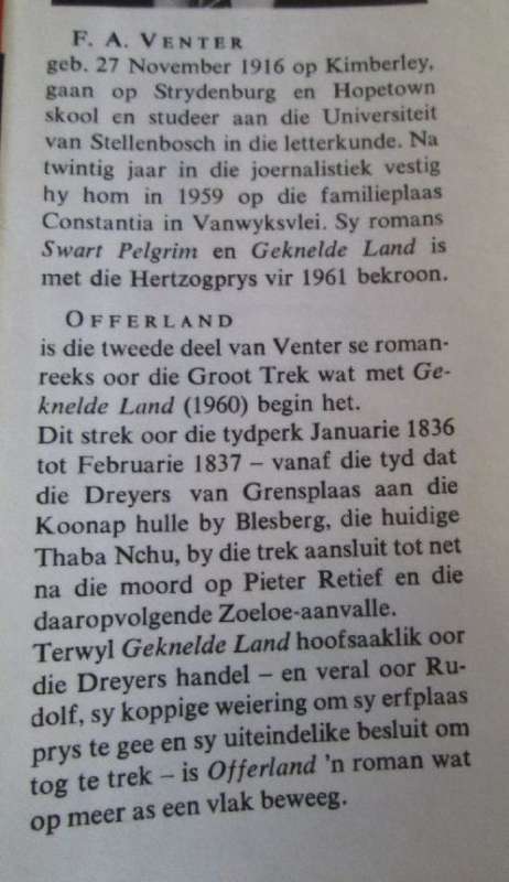 Offerland - F.A. Venter