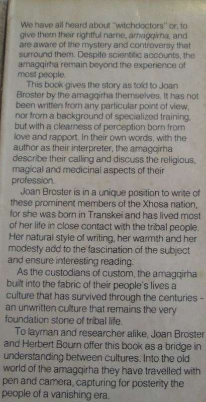 Amagqirha - Religion, Magic and Medicine in the Transkei - Joan A. Broster - Signed