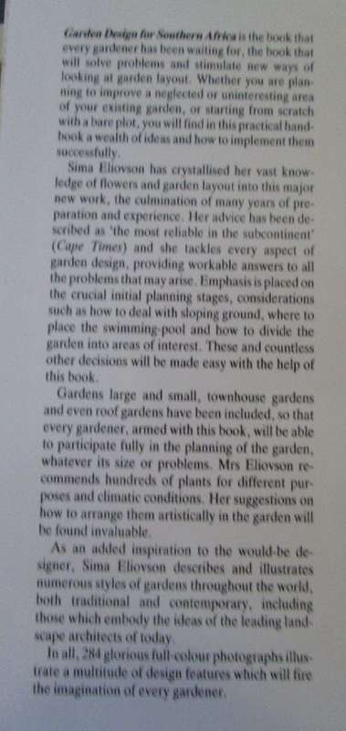 Garden Design for Southern Africa - Sima Eliovson - Hardcover