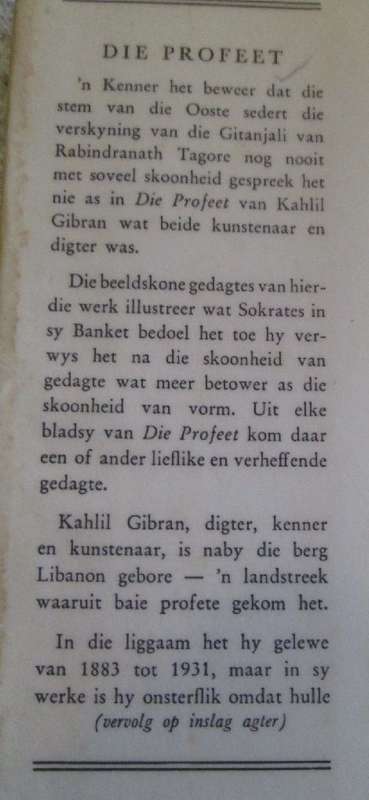 Die Profeet - Kahlil Gibran