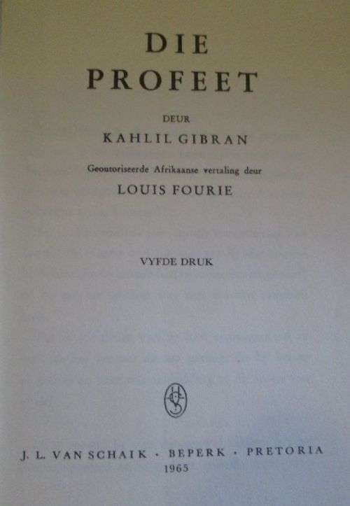 Die Profeet - Kahlil Gibran