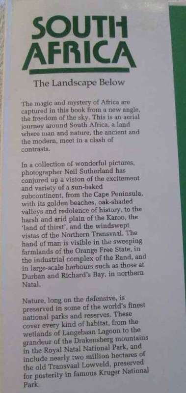 South Africa - The Landscape Below - Photographs by Neil Sutherland