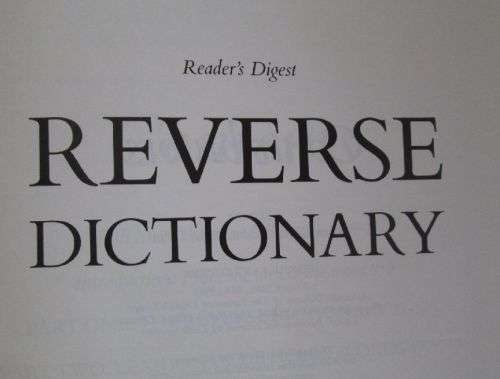 Reader's Digest Reverse Dictionary